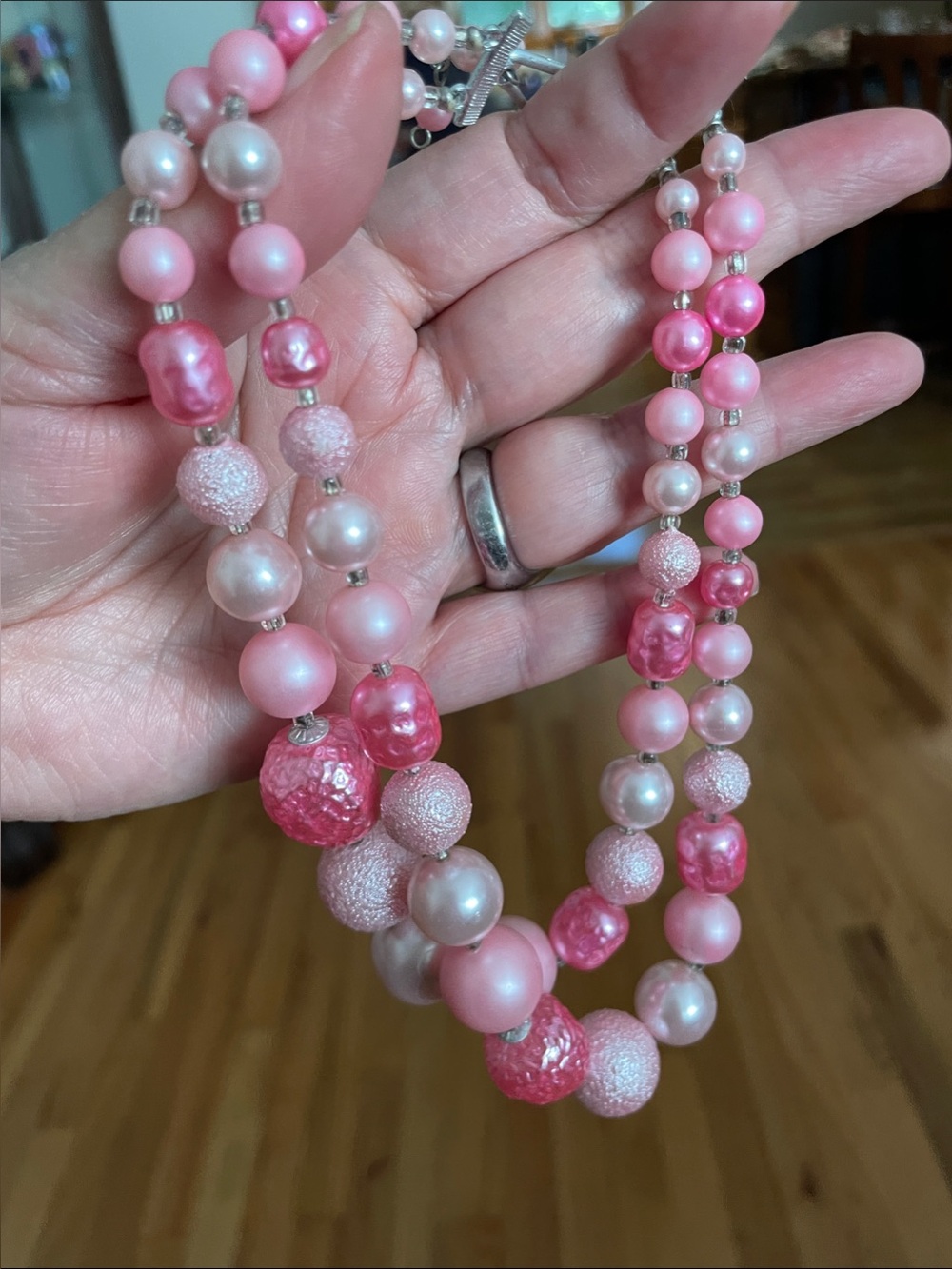 Pink Beaded Necklace - Unbranded